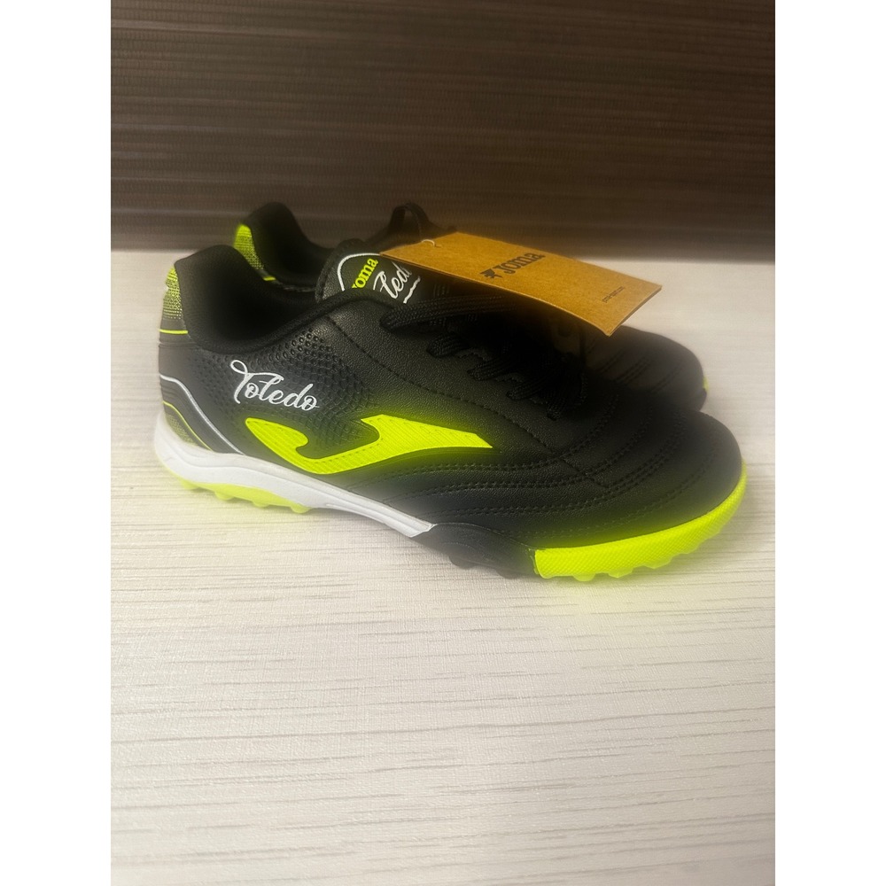Toledo Kids' Black and Neon Yellow Sneakers